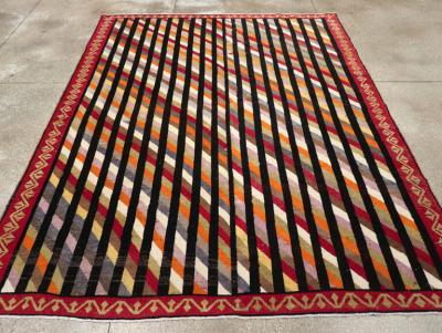VINTAGE TURKISH ANATOLIAN ART DECO STYLE SMALL ROOM SIZE CARPET