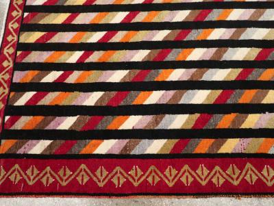VINTAGE TURKISH ANATOLIAN ART DECO STYLE SMALL ROOM SIZE CARPET