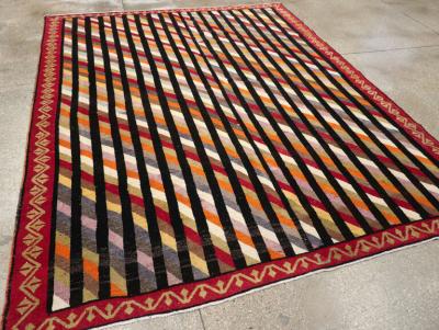 VINTAGE TURKISH ANATOLIAN ART DECO STYLE SMALL ROOM SIZE CARPET