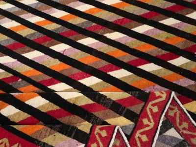 VINTAGE TURKISH ANATOLIAN ART DECO STYLE SMALL ROOM SIZE CARPET