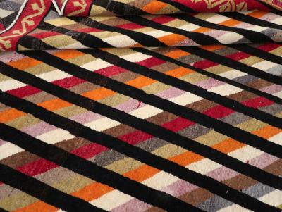 VINTAGE TURKISH ANATOLIAN ART DECO STYLE SMALL ROOM SIZE CARPET