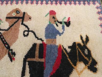 VINTAGE TURKISH ANATOLIAN PICTORIAL THROW RUG