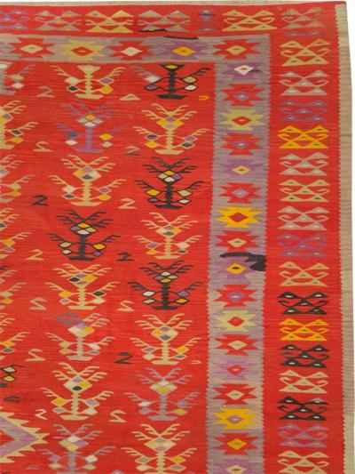 VINTAGE TURKISH FLATWEAVE KILIM ROOM SIZE CARPET