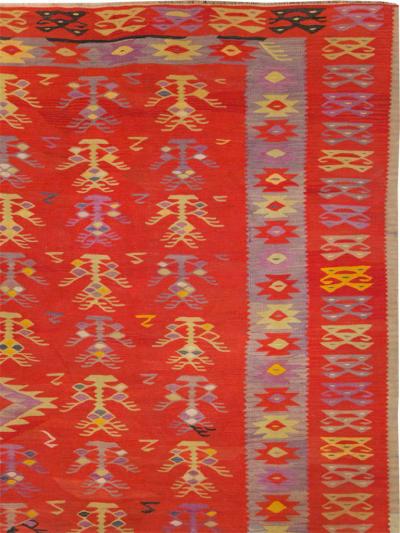 VINTAGE TURKISH FLATWEAVE KILIM ROOM SIZE CARPET