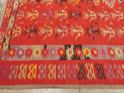 VINTAGE TURKISH FLATWEAVE KILIM ROOM SIZE CARPET