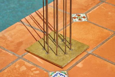 Val Bertoia Large Bertoia Studios 10 Rod B 2700 Brass Copper Silver Sound Sculpture