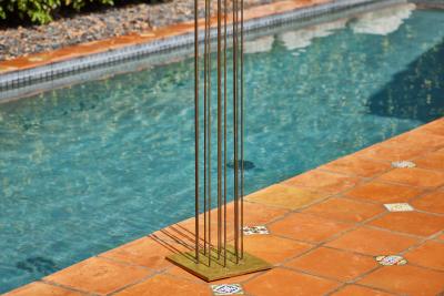 Val Bertoia Large Bertoia Studios 10 Rod B 2700 Brass Copper Silver Sound Sculpture