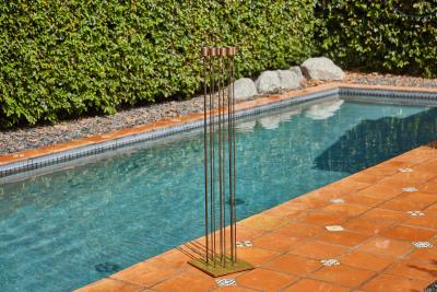 Val Bertoia Large Bertoia Studios 10 Rod B 2700 Brass Copper Silver Sound Sculpture