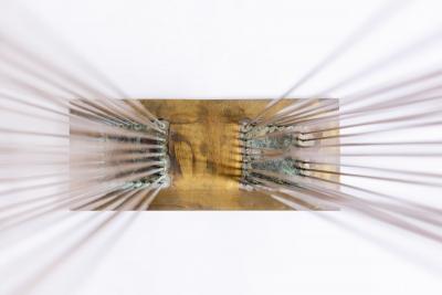Val Bertoia Large Val Bertoia Sonambient Sculpture Titled 2 Walking Squares for Sounds 