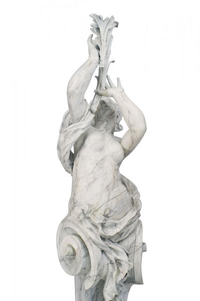 Val dOsne Pair of Outdoor Iron Female Figure Statuaries