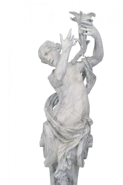 Val dOsne Pair of Outdoor Iron Female Figure Statuaries