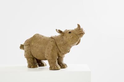 Val rie Courtet rhinoceros sculpture glazed stoneware circa 2010