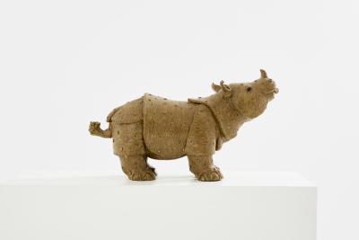 Val rie Courtet rhinoceros sculpture glazed stoneware circa 2010