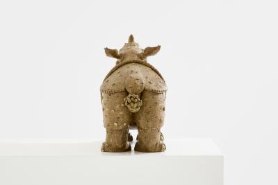 Val rie Courtet rhinoceros sculpture glazed stoneware circa 2010