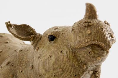 Val rie Courtet rhinoceros sculpture glazed stoneware circa 2010