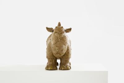 Val rie Courtet rhinoceros sculpture glazed stoneware circa 2010