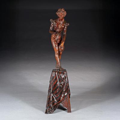 Valentino Panciera Besarel Valentino Besarel Pair of Carved Italian Venetian Figures