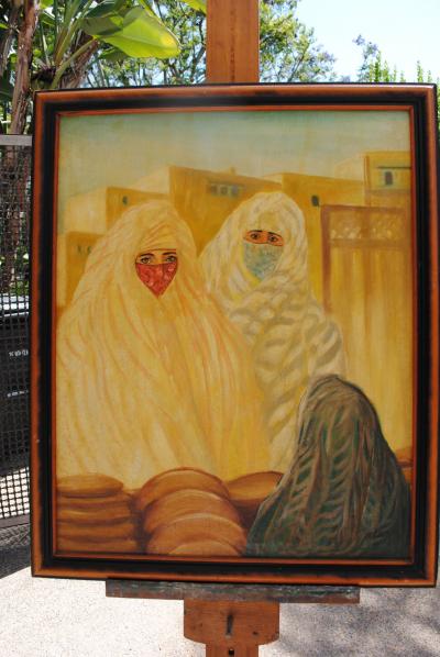 Valery Ivanovich Jacobi Orientalist Painting of Veiled Women