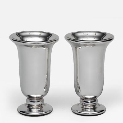 Varnish Co Pair of Mercury Glass Vases By Varnish