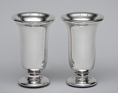 Varnish Co Pair of Mercury Glass Vases By Varnish