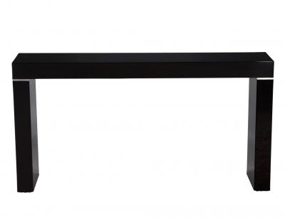 Vaughan Benz Style Ebonized Console Table with Silver Trim