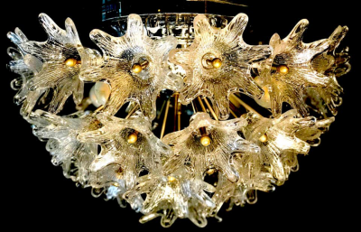 VeArt Murano Glass Flower Sputnik Chandelier by Venini for VeArt Italy 1960s