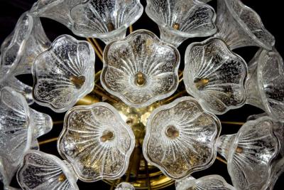 VeArt Murano Glass Flower Sputnik Chandelier by Venini for VeArt Italy 1960s