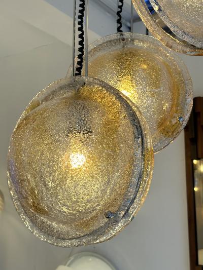 VeArt Planetarium Chandelier Amber Murano Glass and Metal by VeArt Italy 1970s