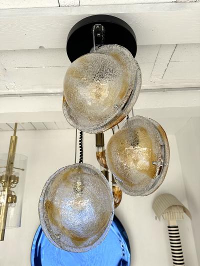 VeArt Planetarium Chandelier Amber Murano Glass and Metal by VeArt Italy 1970s