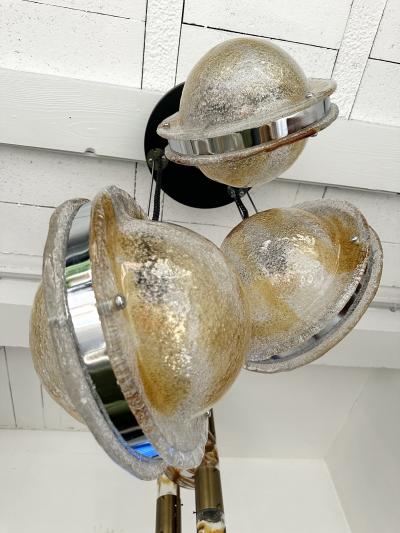 VeArt Planetarium Chandelier Amber Murano Glass and Metal by VeArt Italy 1970s