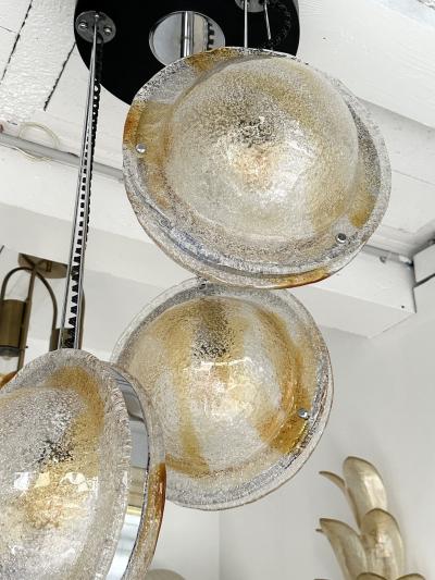 VeArt Planetarium Chandelier Amber Murano Glass and Metal by VeArt Italy 1970s