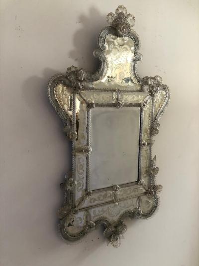Venetian Antique Ornate Etched Decorative Mirror