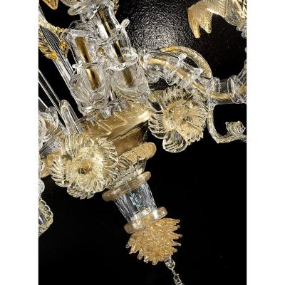 Venetian Ca Rezzonico Murano Glass Gold Wall Sconce