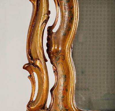 Venetian Carved and Painted Rococo Style Vanity Mirror