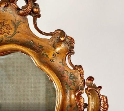 Venetian Carved and Painted Rococo Style Vanity Mirror