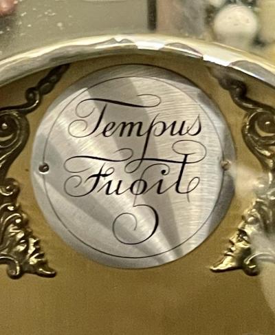 Venetian Etched Glass Tall Case Grandfather Clock Giltwood Tempus Fugit