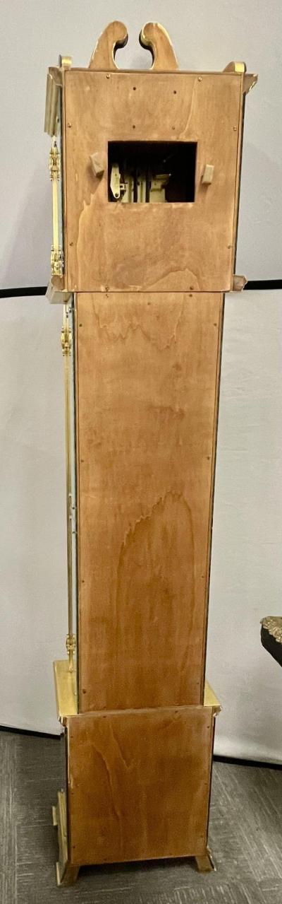 Venetian Etched Glass Tall Case Grandfather Clock Giltwood Tempus Fugit