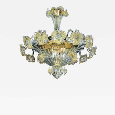 Venetian Floreal Gold Murano Glass Flush Mount