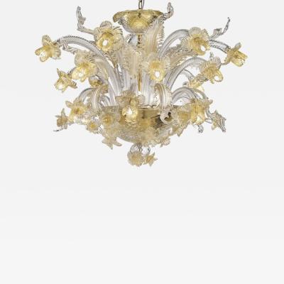 Venetian Floreal Luxury Gold Muarno Glass Chandelier