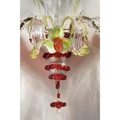 Venetian Floreal Multicolor C Rezzonico Murano Glass Wall Sconce