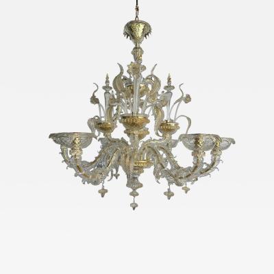 Venetian Gold Ca Rezzonico Murano Glass Chandelier