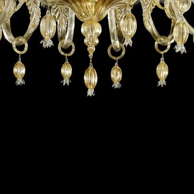 Venetian Gold Chandelier With Big Leaves