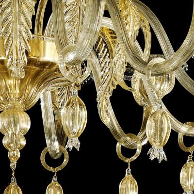 Venetian Gold Chandelier With Big Leaves
