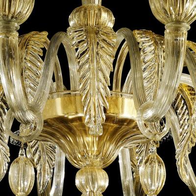 Venetian Gold Chandelier With Big Leaves