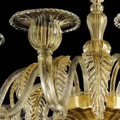 Venetian Gold Chandelier With Big Leaves