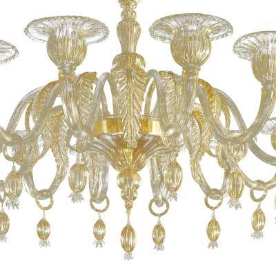 Venetian Gold Chandelier With Big Leaves
