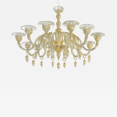 Venetian Gold Chandelier With Big Leaves