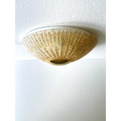 Venetian Gold Graniglia Murano Glass Flush Mount
