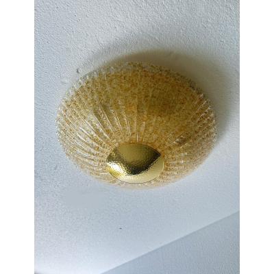 Venetian Gold Graniglia Murano Glass Flush Mount
