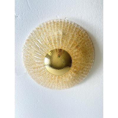 Venetian Gold Graniglia Murano Glass Flush Mount